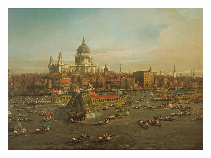 The River Thames with St. Paul's Cathedral on Lord Mayor's Day, detail of St. Paul's Cathedral, c.1747-48
