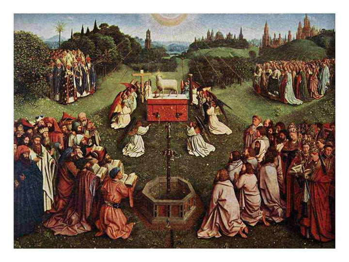 The Ghent Altarpiece- Adoration of the Lamb 1425-29
