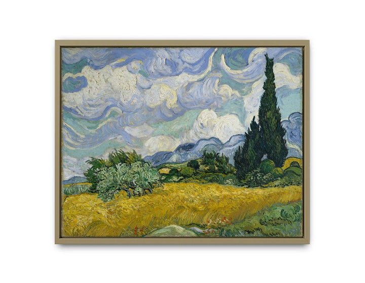 Wheat Field With Cypresses By Van Gogh framed Print
