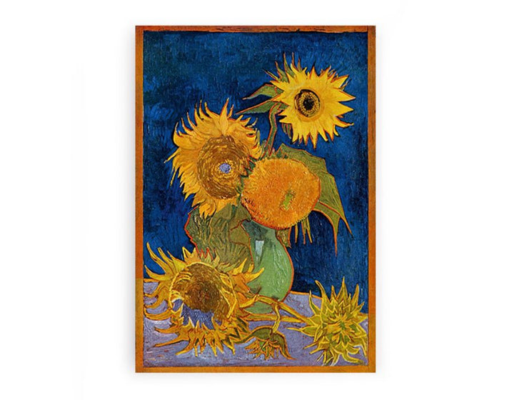 Sunflowers On Blue By Van Gogh