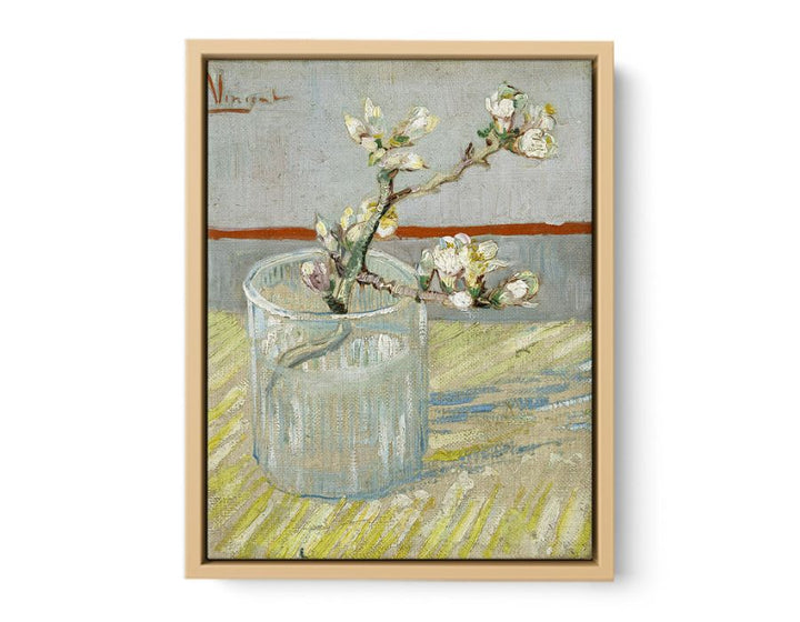 Sprig Of Flowering Almond In A Vase By Van Gogh framed Print