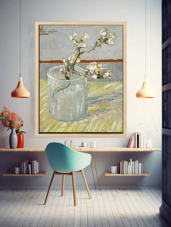 Sprig Of Flowering Almond In A Vase By Van Gogh Art Print