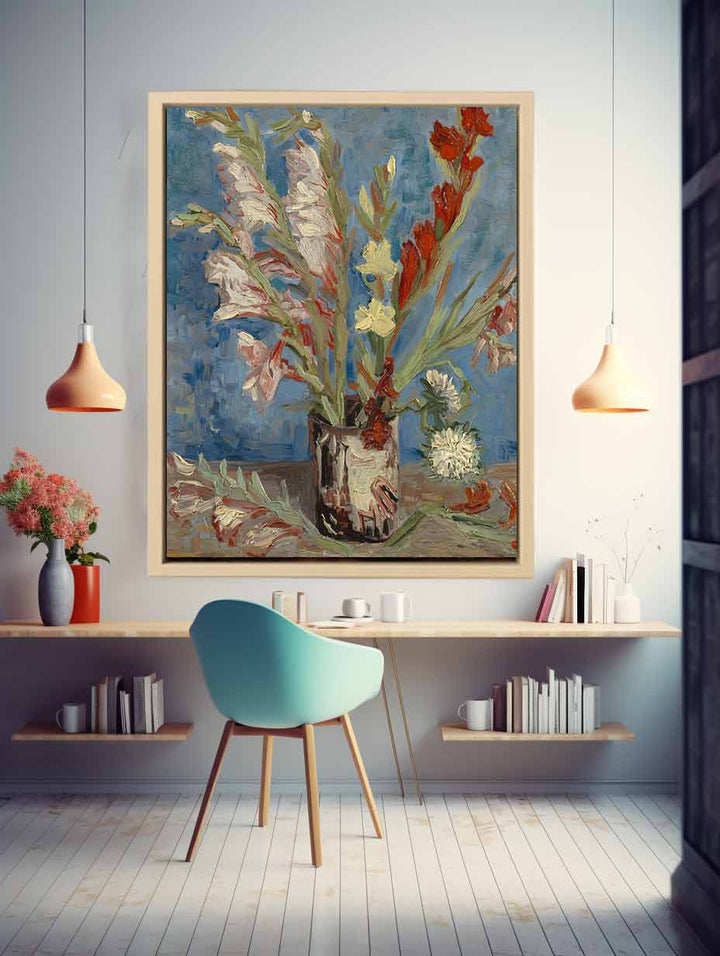 Vase Of Gladioli By Van Gogh Art Print