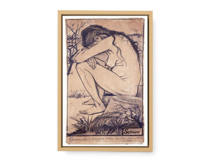 Sorrow Nude Painting by Van Gogh framed Print