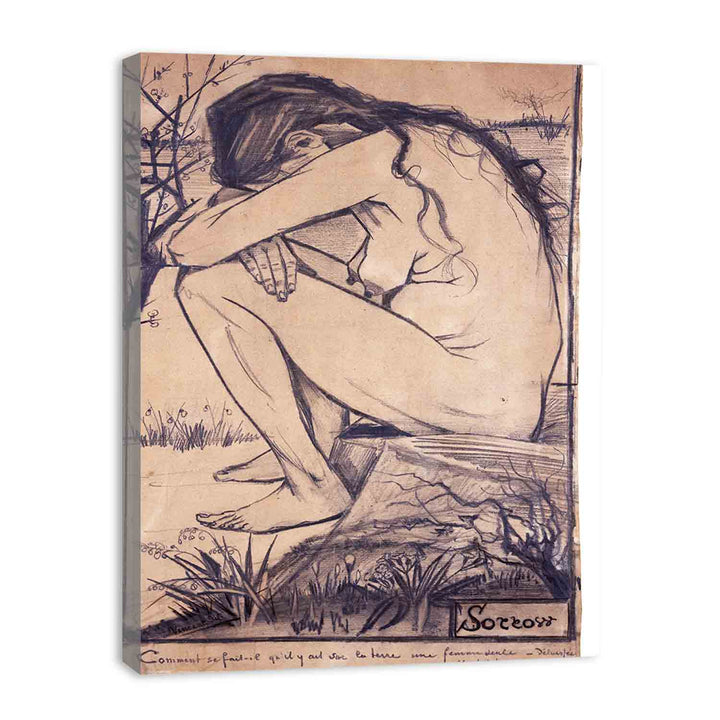 Sorrow Nude Painting by Van Gogh  canvas Print