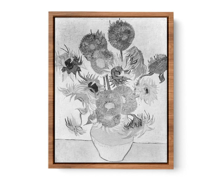 Sunflower Black & White by Van Gogh  Painting