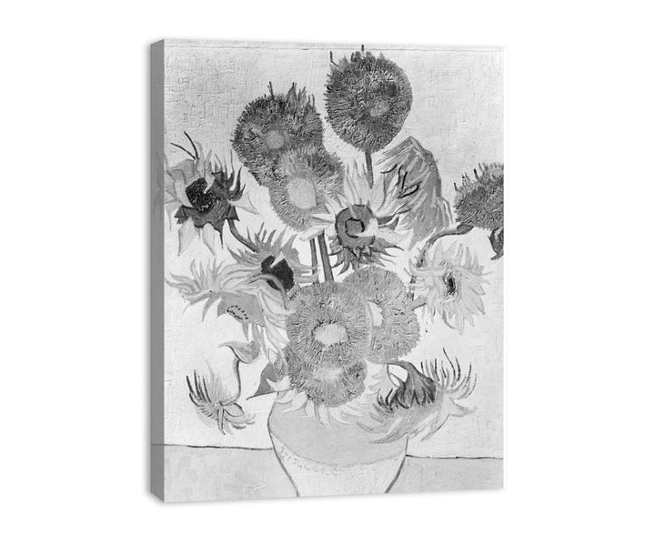 Sunflower Black & White by Van Gogh  canvas Print