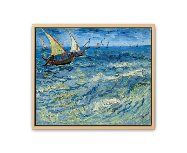 Seascape Boats Painting framed Print