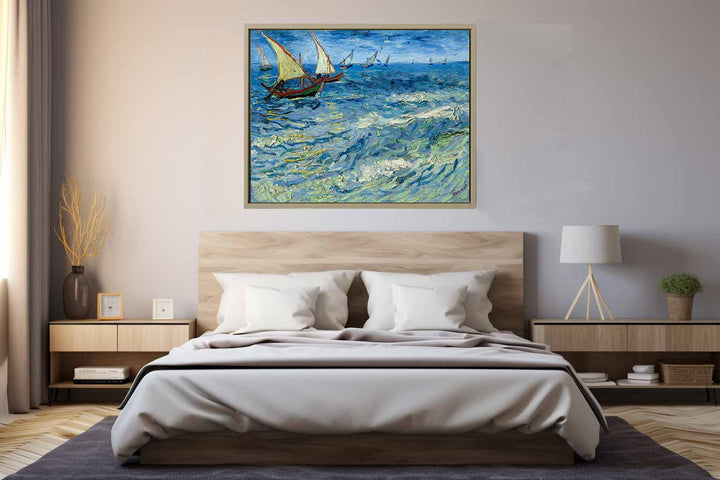 Seascape Boats Painting Art Print