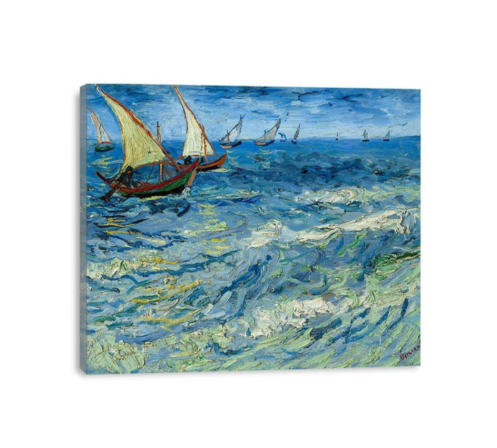 Seascape Boats Painting  canvas Print