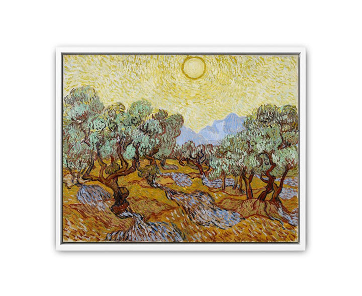 Olive Trees / Olive Trees with yellow sky and sun  Painting