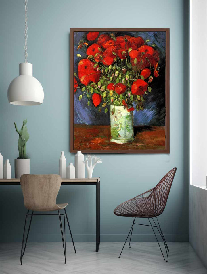 Vase with Red Poppies Art Print