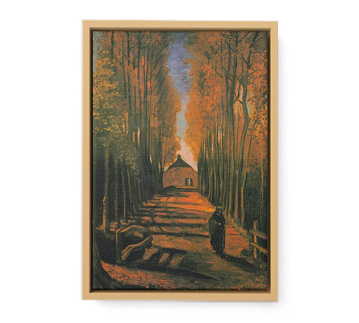 Poplars in autumn framed Print