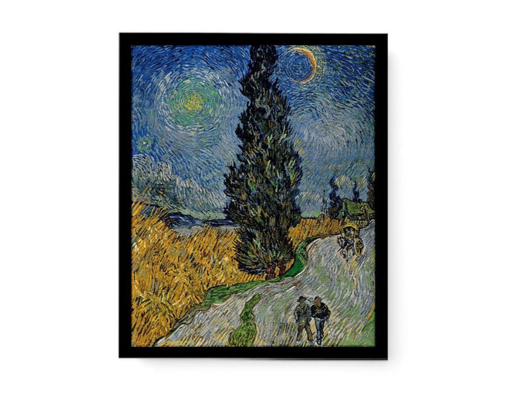 Vincent van Gogh - Road with Cypress and Star  canvas Print