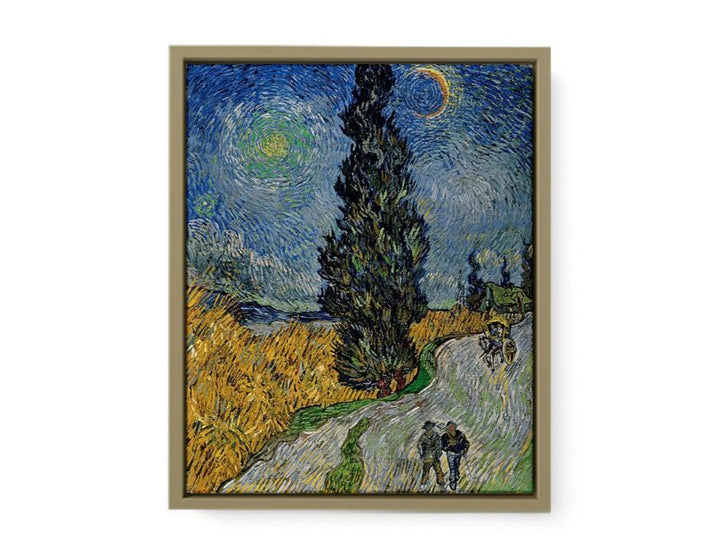 Vincent van Gogh - Road with Cypress and Star framed Print