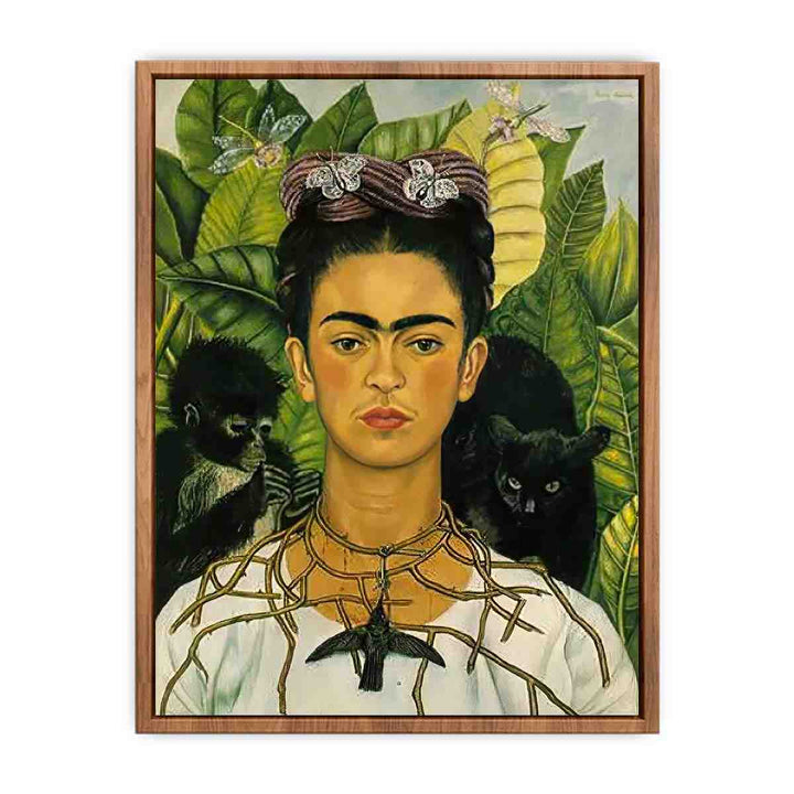 Self Portrait with Necklace of Thorns - Frida Kahlo  Poster