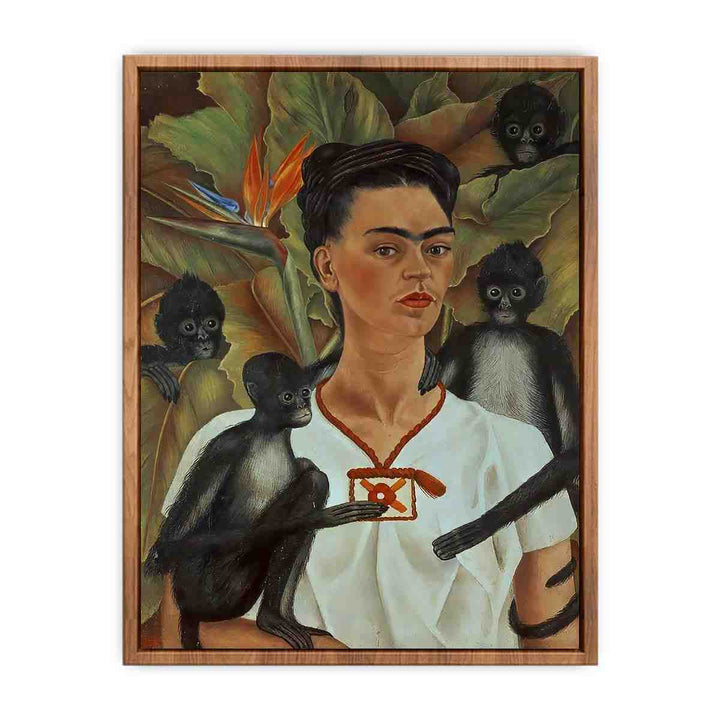 Self-Portrait monkeys - Frida Kahlo  Poster