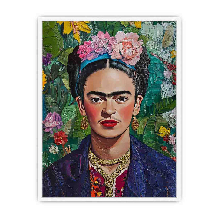 Frida Kahlo Floral Portrait Framed Print