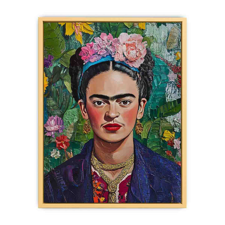 Frida Kahlo Floral Portrait Streched canvas