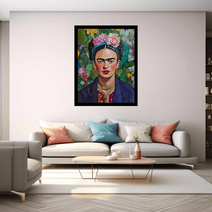 Frida Kahlo Floral Portrait 