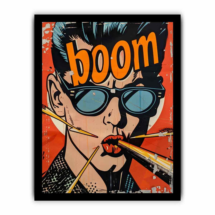 Boom Pop Art Poster framed Print