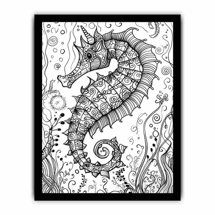 Color Me Sea Horse framed Print