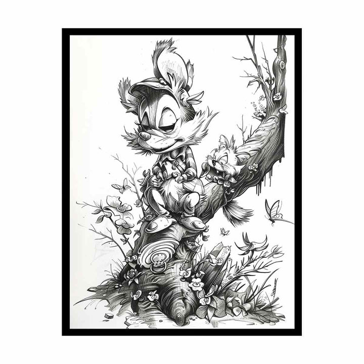 Mouse Cartoon Art canvas Print