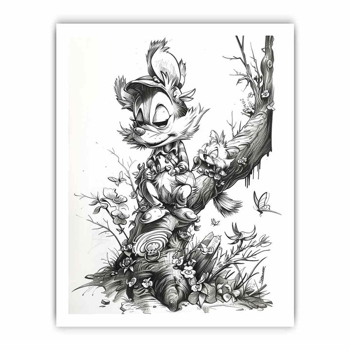 Mouse Cartoon Art framed Print