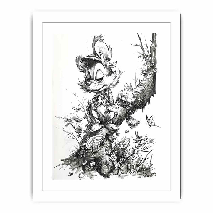 Mouse Cartoon Art framed Print