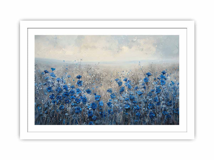 Blue Wild Flowers framed Print