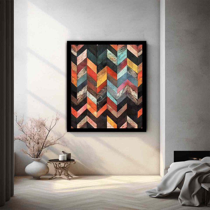 Multicolor Herringbone Lllustration  Art Print