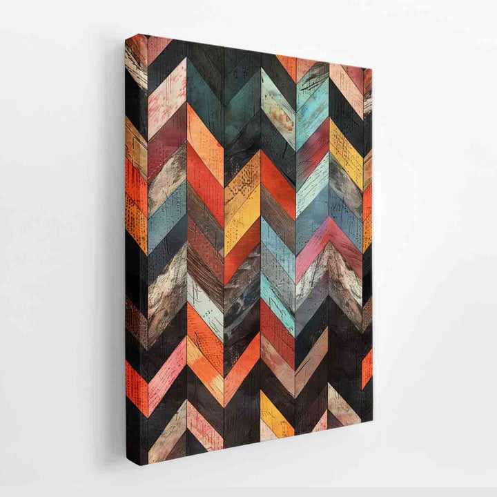 Multicolor Herringbone Lllustration  canvas Print