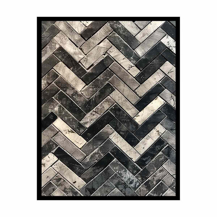 Zigzag In Black & White canvas Print