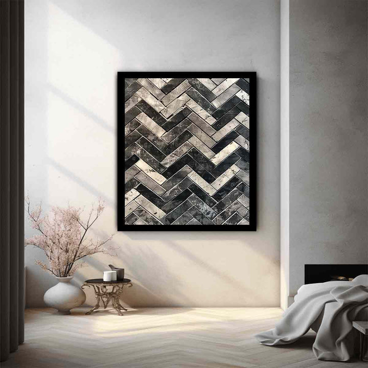 Zigzag In Black & White Art Print