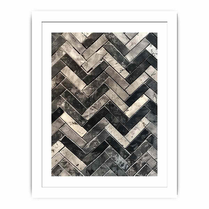 Zigzag In Black & White framed Print