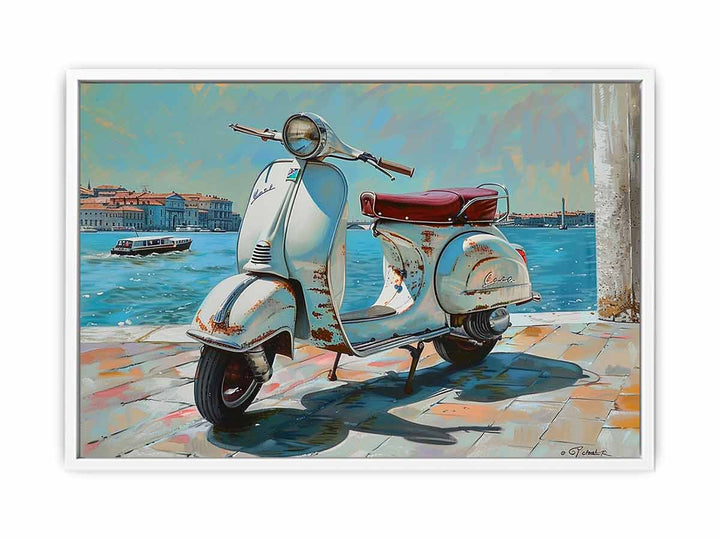 Vespa At River Painting