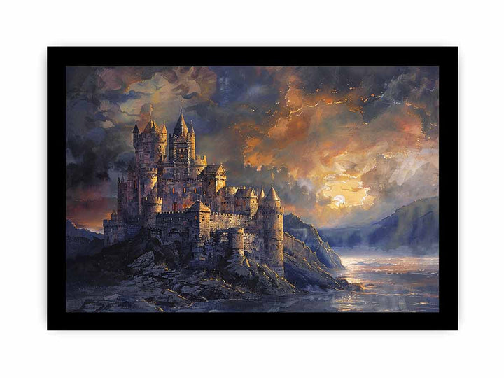 River Castles framed Print