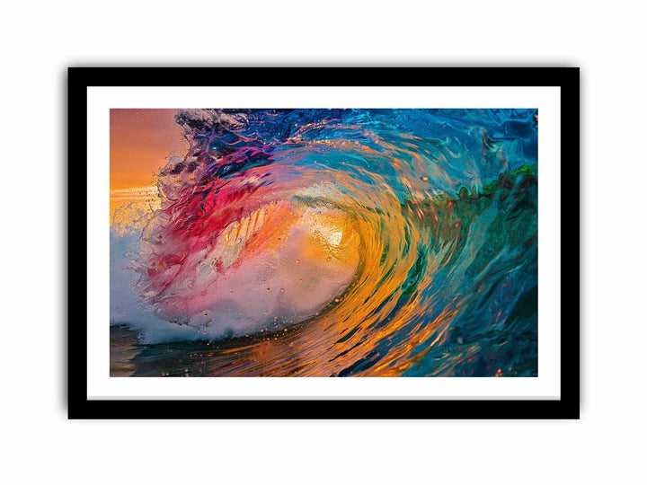 Rainbow Surf  framed Print