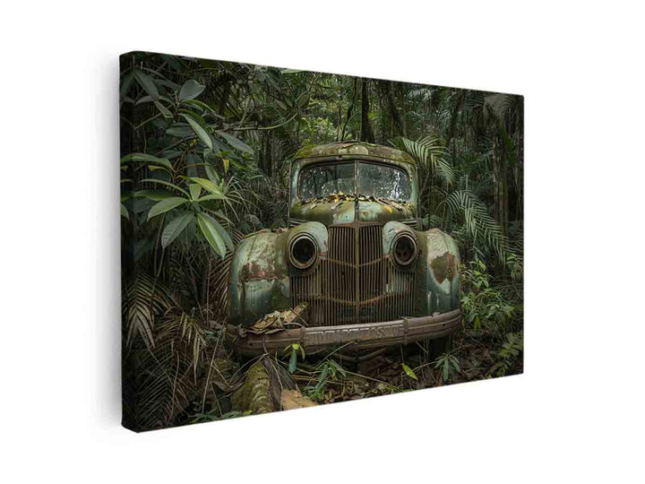 Vinatge Green Car canvas Print