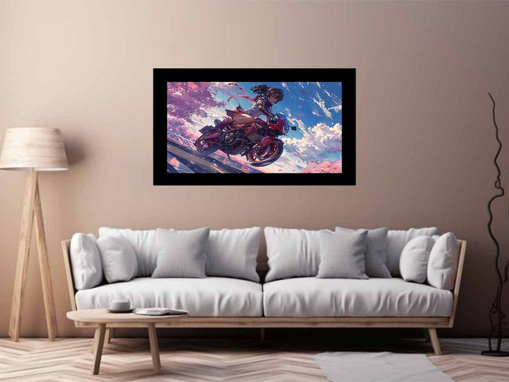 Anime Girl Bike Art Print