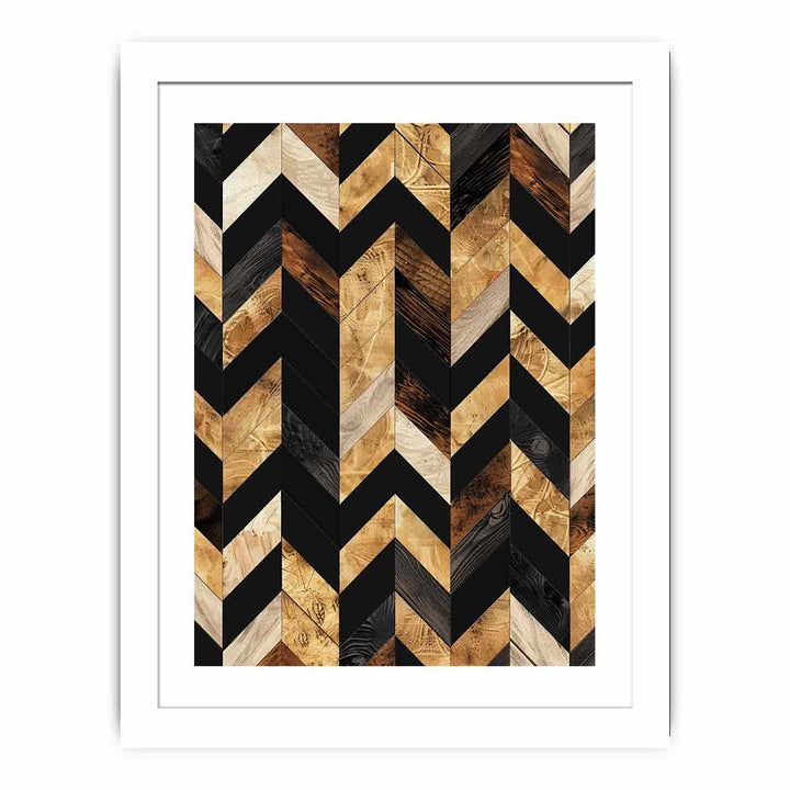 Herringbone Zigzag framed Print