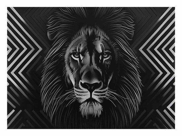 Black Lion Art Print