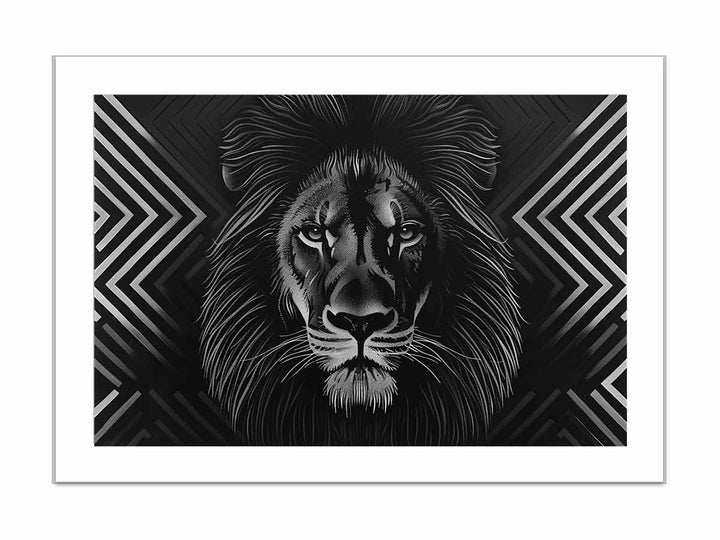 Black Lion framed Print