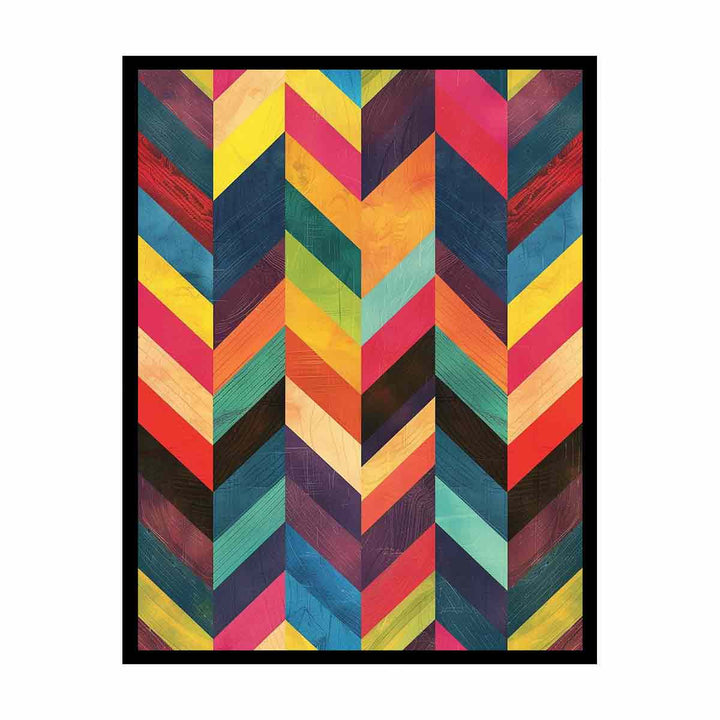 Zigzag Lines Watercolor Pattern canvas Print