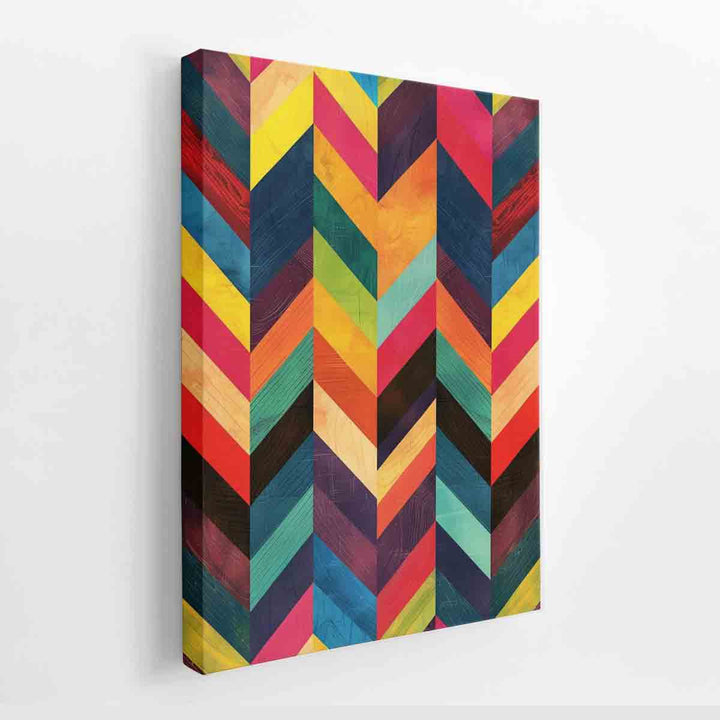 Zigzag Lines Watercolor Pattern canvas Print