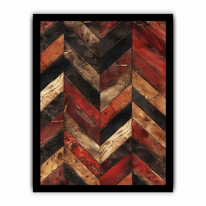 Zigzag  Borwn Pattern Painting framed Print