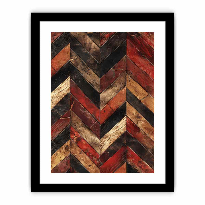 Zigzag  Borwn Pattern Painting framed Print