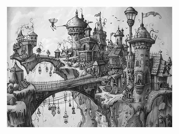 Castle Drawing Art Print