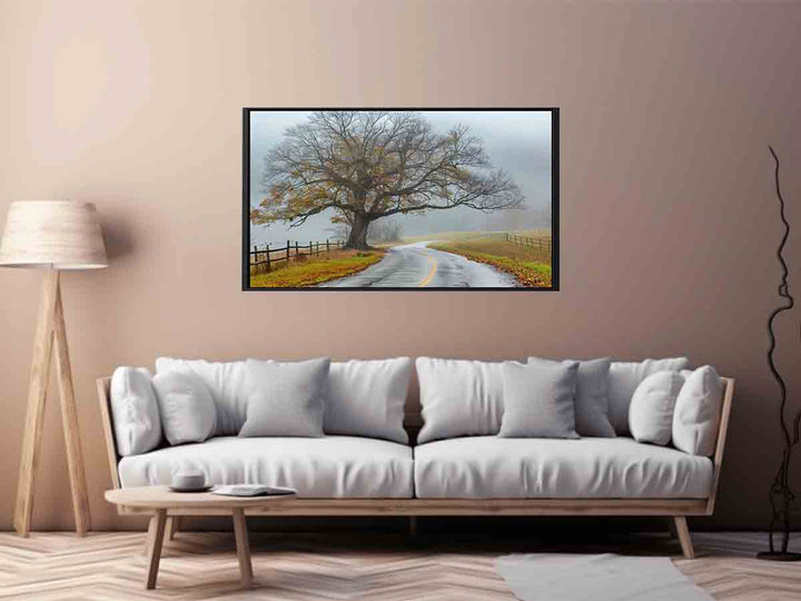 Foggy Road Art Print