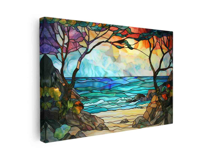 Beach Stained Glass canvas Print